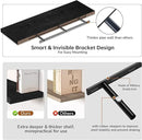 Fun Memories Floating Shelves - 12 Inch Rustic Wooden Wall Shelves - Extra Deeper & Thicker Wall Mounted Storage Shelf for Living Room, Kitchen, Farmhouse - 48" W x 12" D x 1.8" H - Rustic Black by CozyNest Decor