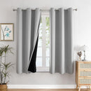 ChrisDowa 100% Blackout Curtains for Bedroom with Black Liner, 2 Thick Layers Total Blackout Thermal Insulated Grommet Small Window Curtains 45 Inch Length 2 Panels Set (Light Grey, 42 x 45 Inch) by TinyTreasures Baby Boutique