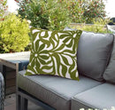 Alysheer Farmhouse Floral Leaves Embroidered Decorative Throw Pillow Cover 18x18 inches, Boho Tufted Flowers Embroidery Pattern Chic Cotton Cushion Case for Couch Bed Sofa Living Room(Olive Green) by CozyNest Decor