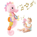 Sumobaby Infant Baby Musical Stuffed Animal Activity Soft Toys with Multi-Sensory Crinkle, Rattle and Textures, for Tummy Time Newborn 0-3-6-12 Months Girls,Seahorses, Pink by TinyTreasures Baby Boutique