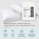 FABDREAMS Organic Waterproof Pillow Protector Set King Size | Pillow Cover Set of 2 | Pillow Encasement Set of 2 | Temperature Regulating | Breathable | King | 20” X 40” | White by TinyTreasures Baby Boutique