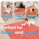 1.3" Thick Baby Play Mat for Floor Playpen, 50x50 Foam Tummy Time Mat, Padded Support Soft Plush Nursery Rug for Infant Kids Toddler Crawling Kick Activity (Brick) by TinyTreasures Baby Boutique