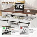 48" Farmhouse Lift Top Coffee Table with Storage Sliding Barn Door & Large Hidden Compartment, Coffee Table with Lifting Top with Wooden Lift Tabletop, Coffee Tables for Living Room, White by CozyNest Decor