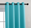 MIUCO Room Darkening Curtains Textured Grommet Thermal Insulated Blackout Curtains for Bedroom Set of 2 52x95 Inch Turquoise by TinyTreasures Baby Boutique