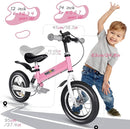 Balance Bike 2 in 1,The Dual Use of a Kids Balance Bike and Kids Bike,12 14 Inches for 2-6 Years Old,with Shock Absorbers, Fenders, Pedals, Auxiliary Wheels by TinyTreasures Baby Boutique