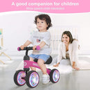Baby Balance Bike Toys for 12-36 Months Kids Toy Boy and Girls Gifts Toddler Best First Birthday Gift Children Walker No Pedal Infant 4 Wheels Bicycle (Colorful, Rose Red-Light) by TinyTreasures Baby Boutique