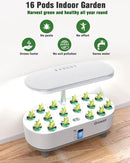 Hydroponics Growing System Kit, 16 Pods Indoor Garden with 28W Full Spectrum LED Grow Light, Auto Timer, 3 Smart Light Modes, 8L Large Herb Garden, Ideal Gardening Gift for Women, Men (White) by GreenHaven Gardens