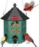 Kingsyard Wild Bird Feeder for Outdoor Hanging, Recycled Plastic Bird Feeders with 6 Ports & U-Shape Perch, Garden Yard Outside Decoration, 3.5 lbs Seed Capacity, Green by GreenHaven Gardens