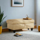 Ottoman Rectangular Storage Ottoman Bench, Flannel Footrest Stool Footstool with Lid for Living Room, Bedroom, Entryway, Light Brown, 28.5"x19"x17.5" by CozyNest Decor