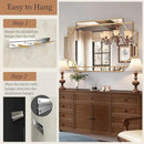 Kelly Miller 32"x48" Large Gold Mirror for Wall, Modern Decorative Mirror Rectangle Wall Vanity Mirror Bevelled Full Length for Bathroom Living Room Bedroom Farmhouse Fireplace Entryway by CozyNest Decor