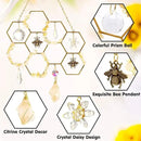 Tuitessine Crystals Suncatcher Window Hanging Bumble Bee Decor Honeycomb Light with Crystal Glass Prisms Hive for Home Indoor Outdoor Catcher Garden Ornament Christmas Birthday Gift Ideas by GreenHaven Gardens