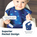 Tiny Twinkle Mess Proof Baby Bibs for Eating - Waterproof, Wipeable Bibs - Toddler Bibs - Travel Friendly - PFAS, PVC, BPA, Phthalate Free - Baby Food Bibs(3 Pack,Sea, Dino) by TinyTreasures Baby Boutique