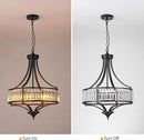 Modern Black Crystal Chandelier, 20 Inch Large Ceiling Pendant Light Fixture with 50'' Adjustable Hanging Chain, 5-Light Farmhouse Chandelier for Dining Room, Living Room, Bedroom, Entryway by CozyNest Decor