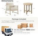 CHITA 3 Pieces Boho Patio Rattan Bistro Set, Outdoor Wicker Chairs & Side Table Set with Acacia Wood Frame(Cream) by CozyNest Decor