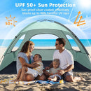 NXONE Beach Tent Sun Shade Shelter for 3/4/6 Person Person with UV Protection, Extended Floor, 3 Mesh Roll Up Windows & 8.0/8.5mm Fiberglass Rods丨Carry Bag Included by TinyTreasures Baby Boutique