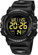 Kids Watch,Boys Watch for 3-15 Year Old Boys,Digital Sport Outdoor Multifunctional Chronograph LED 50 M Waterproof Alarm Calendar Analog Watch for Children with Silicone Band,Kids Gift by TinyTreasures Baby Boutique