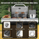 G41 Gas Grill,4-Burner Gas BBQ Grill with Side Burner, Porcelain-Enameled Cast Iron Grates, Baking Pan, 42,000 BTU Stainless Steel Propane Grill for Outdoor Cooking and Patio Barbecues by GreenHaven Gardens