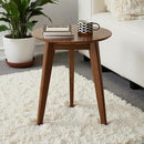 100% Solid Oak Round Side Table Set of 2, Small Bedside Table for Small Spaces, Living Room End Table with Stable Frame, Modern Nightstand for Bedroom Couch(Walnut, 17.71" D x 19.68" H) by CozyNest Decor