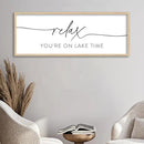 SRSZHIYUE Relax You're On Lake Time Wall Decor Above Bed Sign 40"×15" for Lake House Bedroom Over Bed Large Wood Framed Hanging Art (Wood) by CozyNest Decor