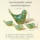 Crystal Bird Figurines, Resin Animal Statues, Miniature Decorative Gravel Birds, Home Decor (4PCS-GreenAventurine) by CozyNest Decor