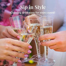 Prestee Set of 200 Plastic Champagne Flutes - Clear Champagne Glasses for Parties, Weddings, Events - 4.5 oz Disposable Drinkware - Elegant Stemware for Toasts Cocktails Mimosas by CozyNest Decor