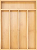 Silverware Organizer Kitchen Drawer Organizer Utensil Organizer Bamboo Silverware Holder Cutlery Organizer in Drawer Flatware Organizer Tray(5 slots, Natural by CozyNest Decor