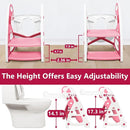 Potty Training Seat: 2 in 1 Design Potty Seat for Toilet & Nursery Step Stool for Sink Potty Training Toilet with Height Adjustable Ladder for Kids of All Ages (Pink) by TinyTreasures Baby Boutique