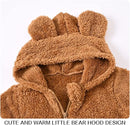 Baby Fleece Jumpsuits Infant Bear Ear Snowsuit Newborn Hooded Romper Warm Coat by TinyTreasures Baby Boutique