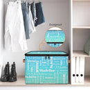 Custom Storage Basket with Name, Personalized Storage Bins with Zipper Lid, Foldable Fabric Storage Box Large capacity with Handle Blue Green Gradient by TinyTreasures Baby Boutique