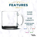 Libbey Clear Glass Coffee Mugs 13 oz. Set of 10, Bulk Pack - Perfect for Coffee, Tea, Espresso, Hot Cocoa, Other Beverages - Black Bottom by TinyTreasures Baby Boutique