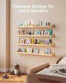 Nursery Book Shelves, 4-Pack Wood Floating Shelves for Wall Kids, Scalloped Shelves, Wall Book Shelves for Bedroom Kids, Toddler Room, Baby Room, Nursery Decor(Wood, 36 Inches) by TinyTreasures Baby Boutique