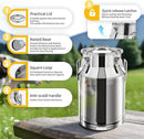 Stainless Steel Milk Can, 30L/7.9 Gallon Heavy Duty Airtight Storage Canister Milk Bucket with Lid, Embedded Silicone Milk Jug Wine Pail Water Cereals Bucket with Three Latches and Two Handles by CozyNest Decor