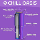 Chill Oasis Water Bottle | Compatible With Popular Flavor Cartridges | BPA Free, Leak Proof, Double-Walled Vacuum Insulated Stainless Steel, and Dishwasher Safe | Cold for 24 Hours (Aura, 32oz) by CozyNest Decor