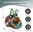 Elenon Playful Frog Decorative Gutter Downspout Extension Statue, Animal Gutter Guardian Rain Downspout Extender, Garden Splash Block Outdoor Sculpture for 3" × 4" Down Spouts Decor by GreenHaven Gardens