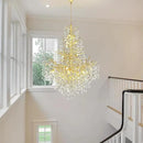 H65'' Gold Tree Branch Crystal High Ceilings Chandeliers, 27-Lights Modern K9 Crystal Staircase Chandeliers, D48'' Foyer Chandelier for High Ceiling, Luxury Large Living Room Chandelier by CozyNest Decor