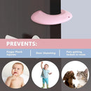 Silicone Door Pinch Guard and Door Slam Stopper, Durable Finger Pinch Guard, Prevents Pinch Injuries, Slamming Doors, Door Stopper for Kids, 4 Packs Pink. by TinyTreasures Baby Boutique