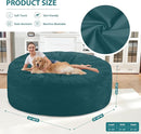 6FT Bean Bag Chair, Large Bean Bag Chairs with Memory Foam Filled, Fluffy Beanbag Sofa with Dutch Velvet Cover, Round BeanBag Chairs for Living Room, Playroom - Sea Blue by TinyTreasures Baby Boutique