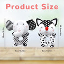Baby Rattles 0-6 Months Newborn Toys Baby Toys 0-6 Months Rattles for Babies 0-6 Months Infant Toys 0-3 Months, Black & White High Contrast Baby Toys Plush Stuffed Toys for 0 3 6 9 12 Months Girl Boy by TinyTreasures Baby Boutique