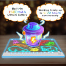 Rechargeable LED Note Board with 7 Colors, Doodle Glow Drawing Lumi Board for Kids with 4 Magnet and Invisible Stand, Light up Acrylic Dry Erase Board with 7 Markers & Tracing Paper (11.8"X9.8") by TinyTreasures Baby Boutique