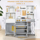 Labebe Wooden Kids Play Kitchen, Toy Kitchen Set with Plenty of Play Features & Cookware, Toddler Kitchen Playset Designed in Trendy Home Style for Boys Girls by TinyTreasures Baby Boutique