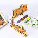 Love Sign Decoration - Orange & Gold Signs for Home Decor, Personalized Love Decor with Gold Bird Sculpture (2 Pcs) by CozyNest Decor