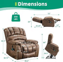 VIVIJASON Large Dual OKIN Motor Power Lift Recliner Chair for Elderly Big Man, 180° Lay Flat Electric Recliner with Heat & Massage, Infinite Position, 2 Remote Controls, Side Pockets & USB Port, Brown by CozyNest Decor