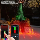 Christmas Decoration Smart Outdoor Star String Lights, 11.8Ft Christmas Tree Toppers Lights App Programmable, 344 LED 48 Modes Waterfall Lights with 12" Lighted Star for Xmas New Year Holiday Decor by GreenHaven Gardens