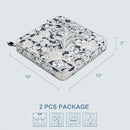 LVTXIII Patio Chair Cushions 19"x19"x3", Water-Repellent Outdoor Seat Cushions for Patio Furniture, Square Chair Pads with Ties for Home Garden Decoration, Set of 2, Damask Lapis by GreenHaven Gardens