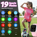 Kids Watch with Fitness Tracker No Phone/APP Needed,19 Sport Mode,1.5" DIY Dial,IP68 Waterproof,Sleep Monitor,Pedometers,Heart Rate,Great Birthday Gift for Boys Girls Teens 6-14 (Pink) by TinyTreasures Baby Boutique