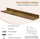 Axeman Picture Ledge Shelf, Floating Shelves for Wall Decor Set of 6, 24 inch Floating Wall Mounted Shelves, Wall Shelves with Lip for Living Room, Bedroom, Nursery, Bathroom, Kitchen, Rustic Brown by TinyTreasures Baby Boutique
