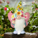 BAYN Garden Gnome Statues Outdoor Decor, Solar Powered Outdoor Gnome with Butterfly Wing Decorative Yard Garden Lights Art Gifts with 11 Warm White LEDs by CozyNest Decor
