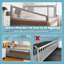 BABY JOY Bed Rail for Toddlers, 77'' Extra Long, Height Adjustable & Foldable Baby Bed Rail Guard w/Storage Pocket & Double Safety Child Lock for Kids Twin Double Full Size Queen King Mattress (Gray) by TinyTreasures Baby Boutique