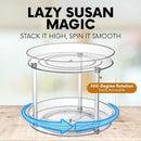 Clear Lazy Susan Organizer, Spice Rack Kitchen Cabinet Turntable, Pantry and Fridge Rotating Storage, Makeup Vanity for Skincare, Perfume, Cosmetic Dresser by CozyNest Decor