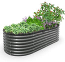 A ANLEOLIFE 8X4X2 ft Galvanized Raised Garden Beds Outdoor, Oval Large Metal Deep Root Planter Box for Planting Vegetables Flowers Herb, Anti-Rust & Easy-Setup, Quartz Grey by GreenHaven Gardens